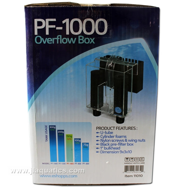 Eshopps PF-1000 Overflow Box | Aquarium Overflow – J&L Aquatics Ltd.