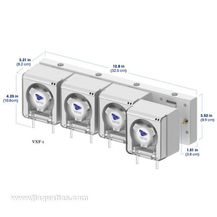 Ecotech Versa VXF-1 4 Pack Peristaltic Pump dimensions