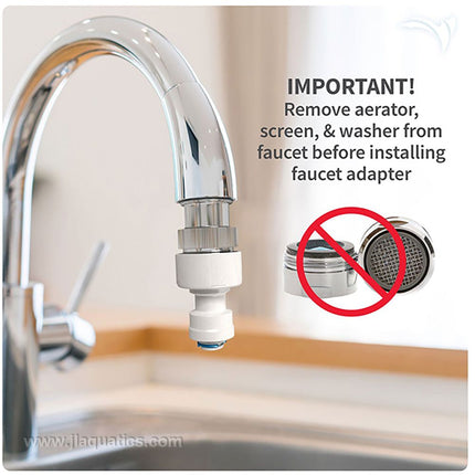 Aquatic Life Faucet Adapter installed on faucet