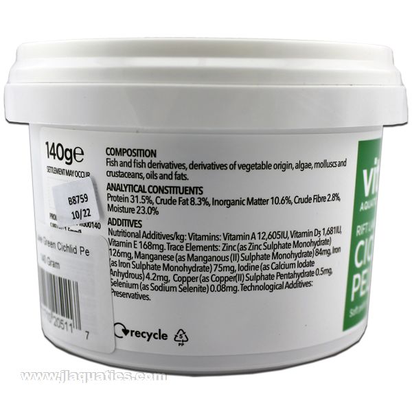 Vitalis Herbivore Cichlid Pellets ingredients