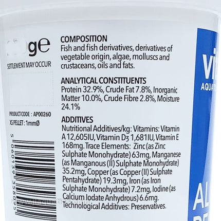 Vitalis Algae Pellets  ingredients 