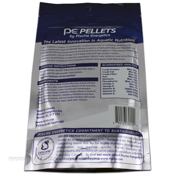 Piscine Mysis Pellets large size feeding and nutritional information