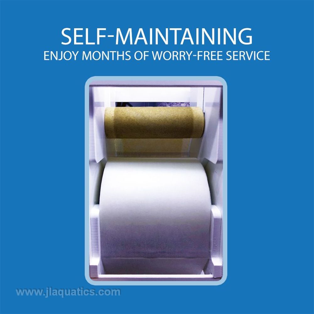 Klir Di-7 Fleece Filter top view of filter roll being used in an aquarium filtering water.