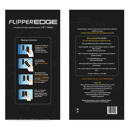 Flipper Edge packaging - front and back