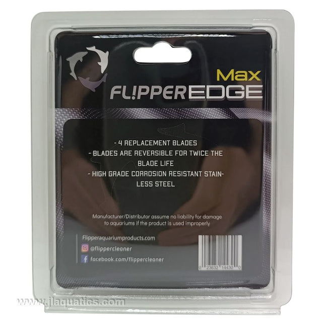 Flipper Edge Max Stainless Steel blades features on packaging