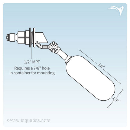 Aquatic Life Float valve specification diagram