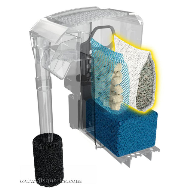 Fluval AquaClear AC20/30 Ammonia Remover Insert and where it is located in the filter.