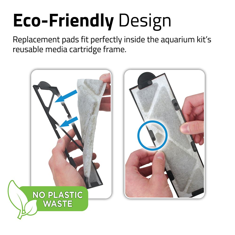 Fluval Flex 2.0 Poly Carbon Cartridge - 3 pack has eco friendly reusable cartridge replacement pads fit perfectly in