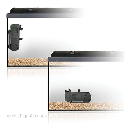 Fluval U3 Underwater Filter possible orientations of this water filter in an aquarium
