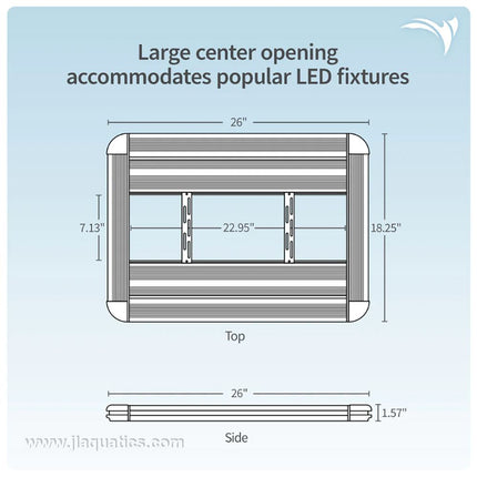 24 Inch Aquatic Life Hybrid G3 T5/LED Light Fixture dimensions