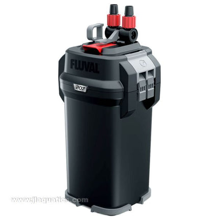 Hagen Fluval 207 Canister Filter 3/4 view with ez-clip attachments