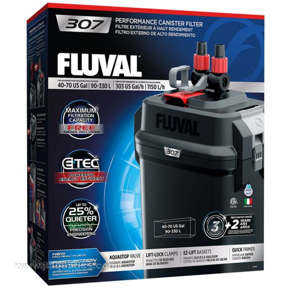 Hagen Fluval 307 Canister Filter in packaging for retail sale