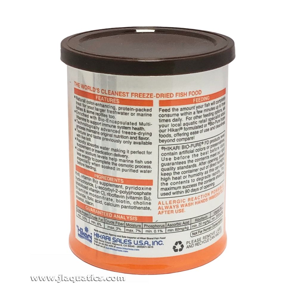 Hikari Freeze Dried Krill ingredients list and instructions for use