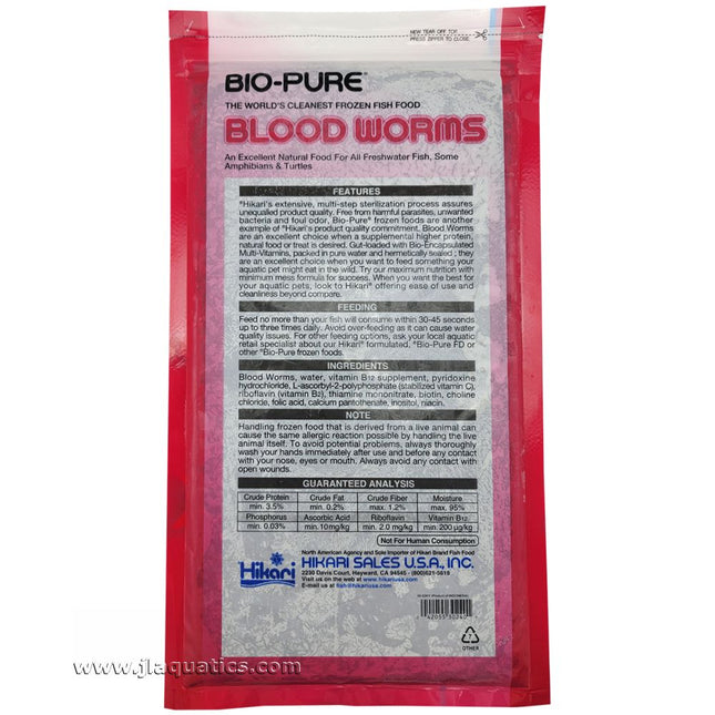 Ingredients list of Hikari Frozen Bloodworms 