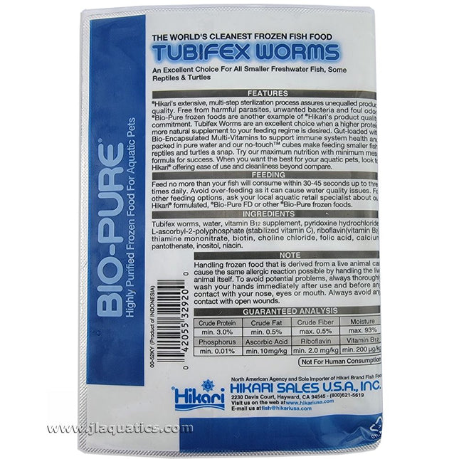 Ingredients list for Hikari Frozen Tubifex Worms 