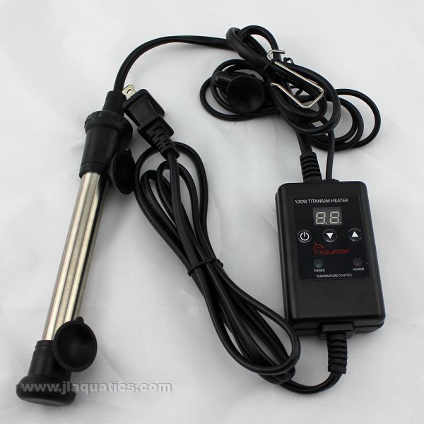 Aquatop 100W Titanium Heater - THC100 full view of all components