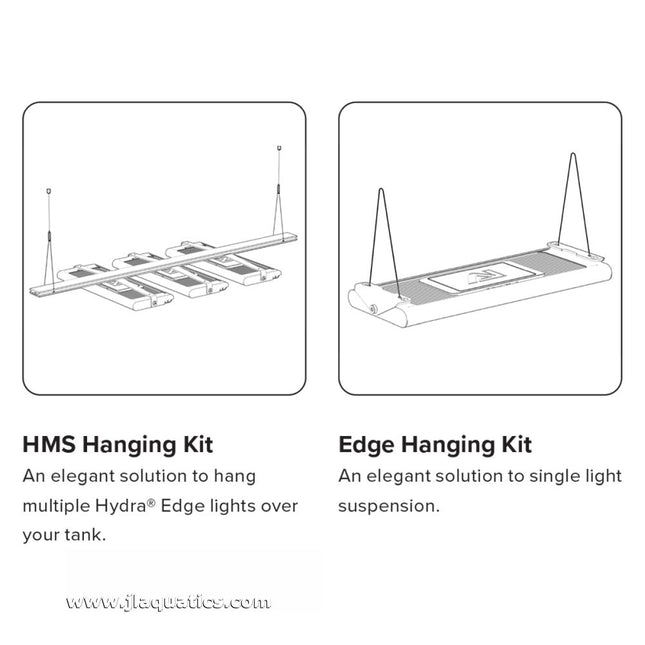 There are two different ways to use the Aqua Illumination Hydra Edge Hanging Kit