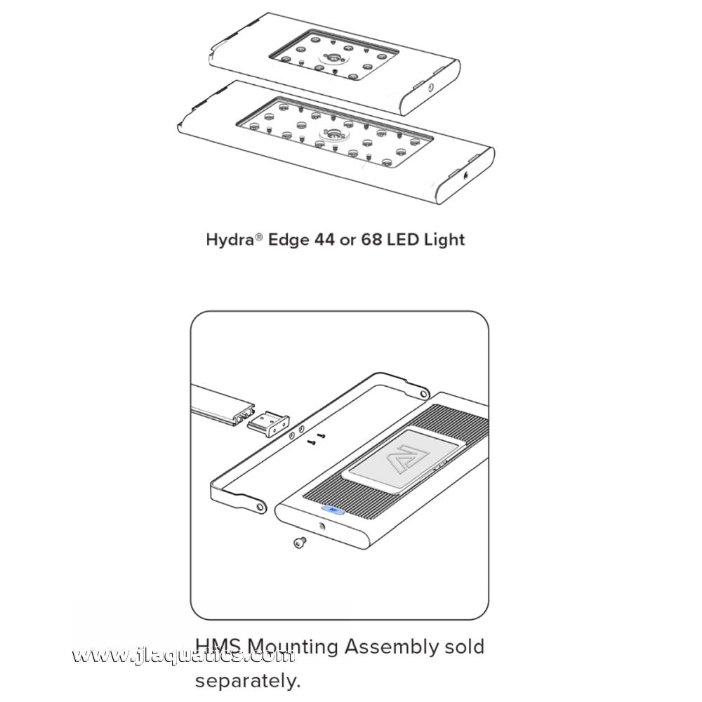 Aqua Illumination Hydra Edge 44HD and Freshwater HMS  Adapter Kit mounting instructions.