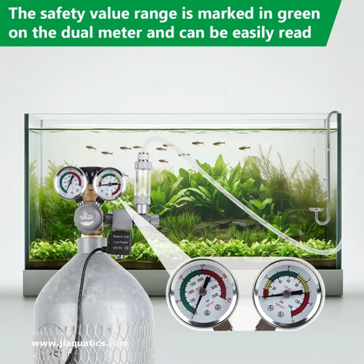 Hygger CO2 Regulator safety dual meter, easy to read 