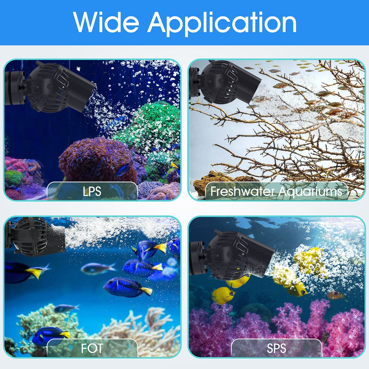 Hygger Mini Powerhead - 1320GPH is versatile, and can be used in both reef and freshwater aquariums. 