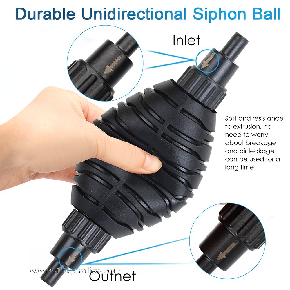 Hygger 3-in-1 Aquarium Gravel comes with a unidirectional siphon ball for easy start siphoning.
