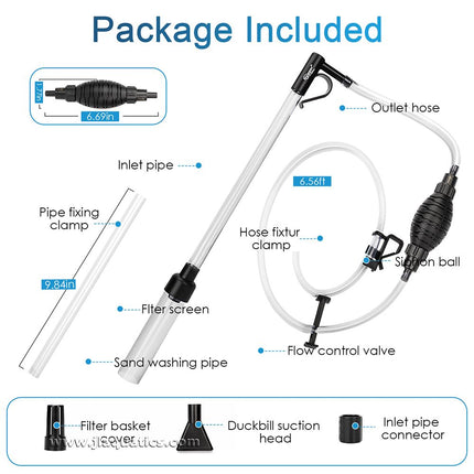 Hygger 3-in-1 Aquarium Gravel what's included in the small gravel cleaner for aquariums.