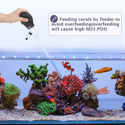 Hygger All-In-One Aquarium Maintenance and Feeding Kit allows for feeding corals easily.