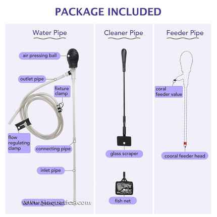 Hygger All-In-One Aquarium Maintenance and Feeding Kit what's included.