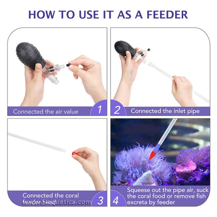Hygger All-In-One Aquarium Maintenance and Feeding Kit how to use in an aquarium.