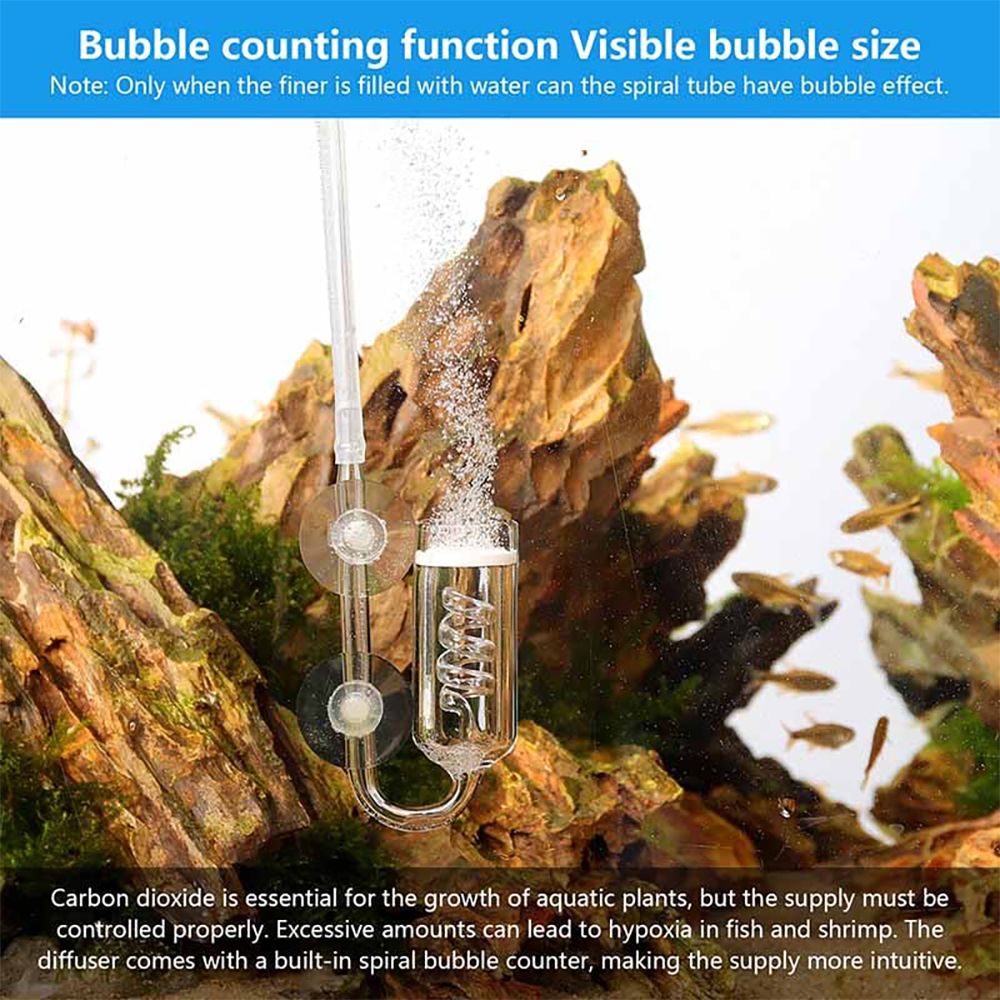 Hygger CO2 Spiral Diffuser being used in an aquarium.