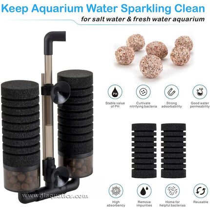 The Small Hygger Dual Multifunction Sponge Filter contains everything to keep your water clean.