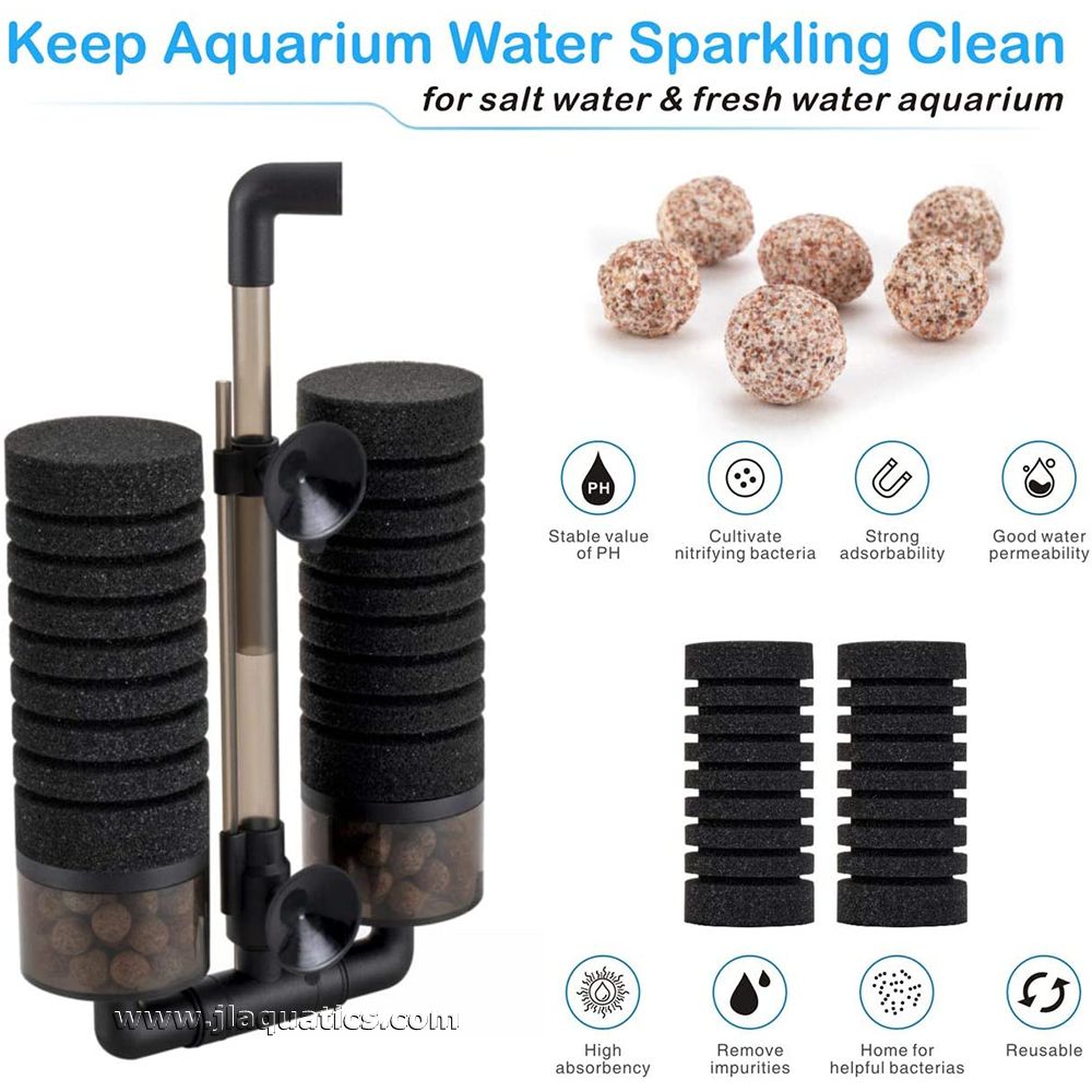 Medium Hygger Dual Multifunction Sponge Filter keeps your aquarium water sparkling clean.