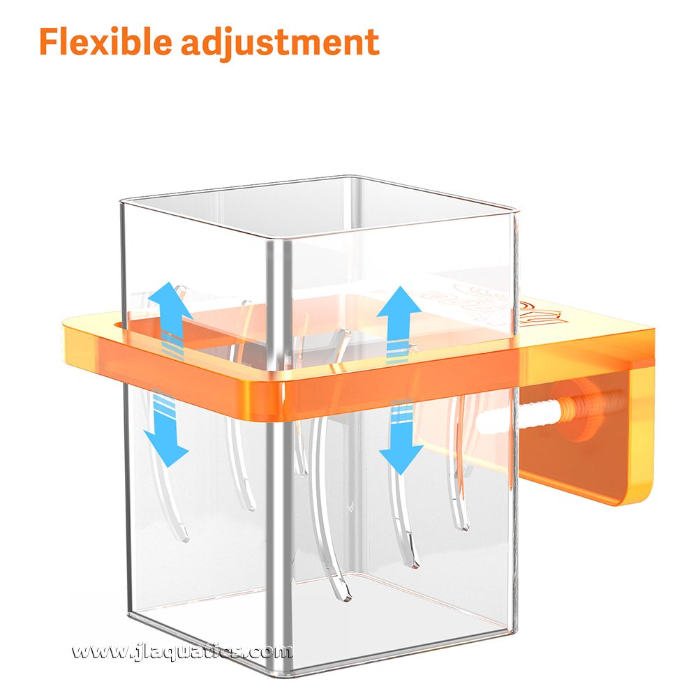Hygger Fish Food Feeding Container can be adjusted up or down for easy feeding.