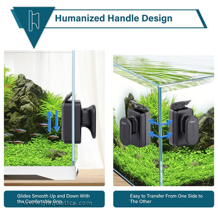 Medium Hygger Glass Aquarium Cleaning Magnet has an ergonomic handle for comfort when cleaning your aquarium.