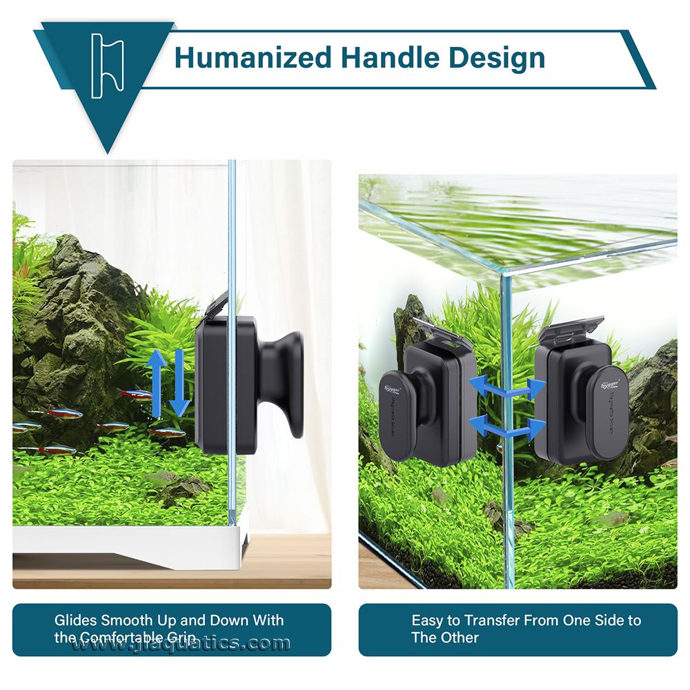 Medium Hygger Glass Aquarium Cleaning Magnet has an ergonomic handle for comfort when cleaning your aquarium.
