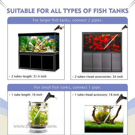 Hygger Hand Held Aquarium Gravel Cleaner is suitable for a variety of fish tanks.