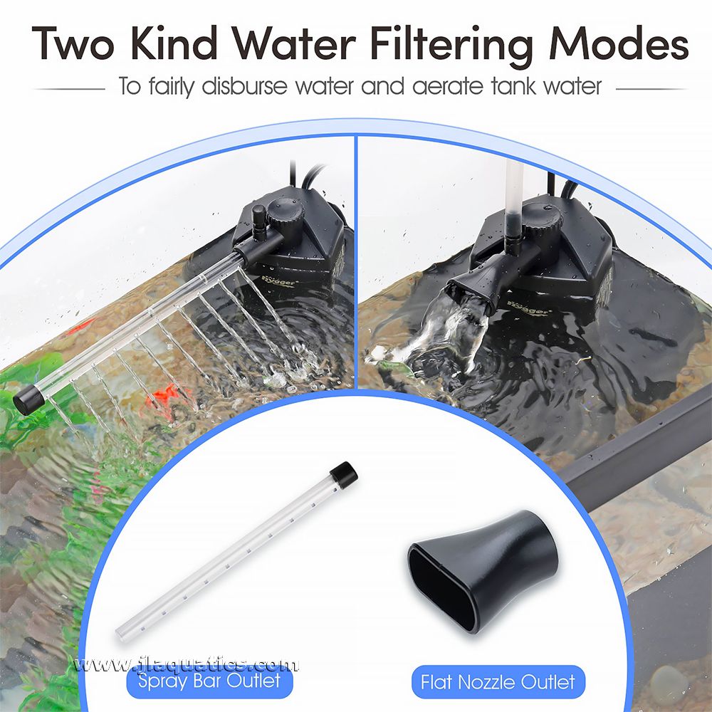 Medium Hygger Internal Aquarium Filter  offers two different kinds of water filtering modes.