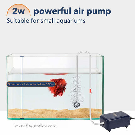 Hygger Mini Air Pump - 2 Watt being used in an aquarium.
