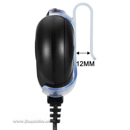 Hygger Piezoelectric Ceramic Air Pump clips onto the side of your aquarium or sump.