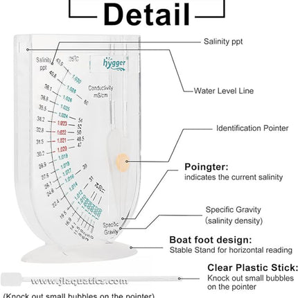 Hygger Hydrometer  features and points of interest