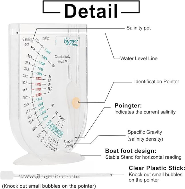 Hygger Hydrometer  features and points of interest