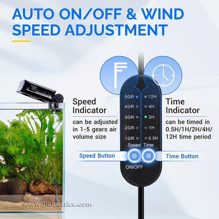 Hygger Adjustable Cooling Fan controlling the fan for your aquarium.