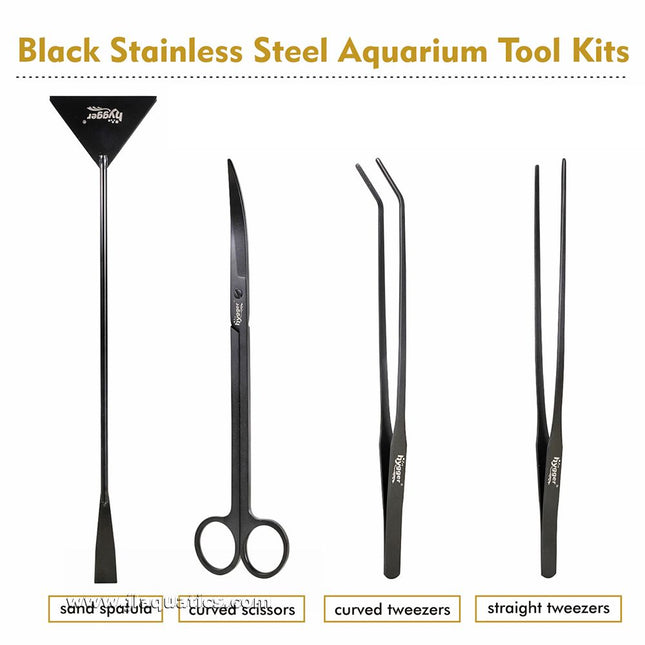 Hygger Stainless Steel Aquascaping Kit - Long different tools included