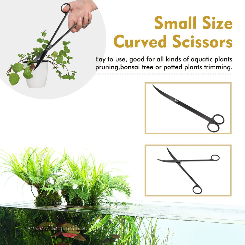 Hygger Stainless Steel Aquascaping Kit - Long small sized curved features