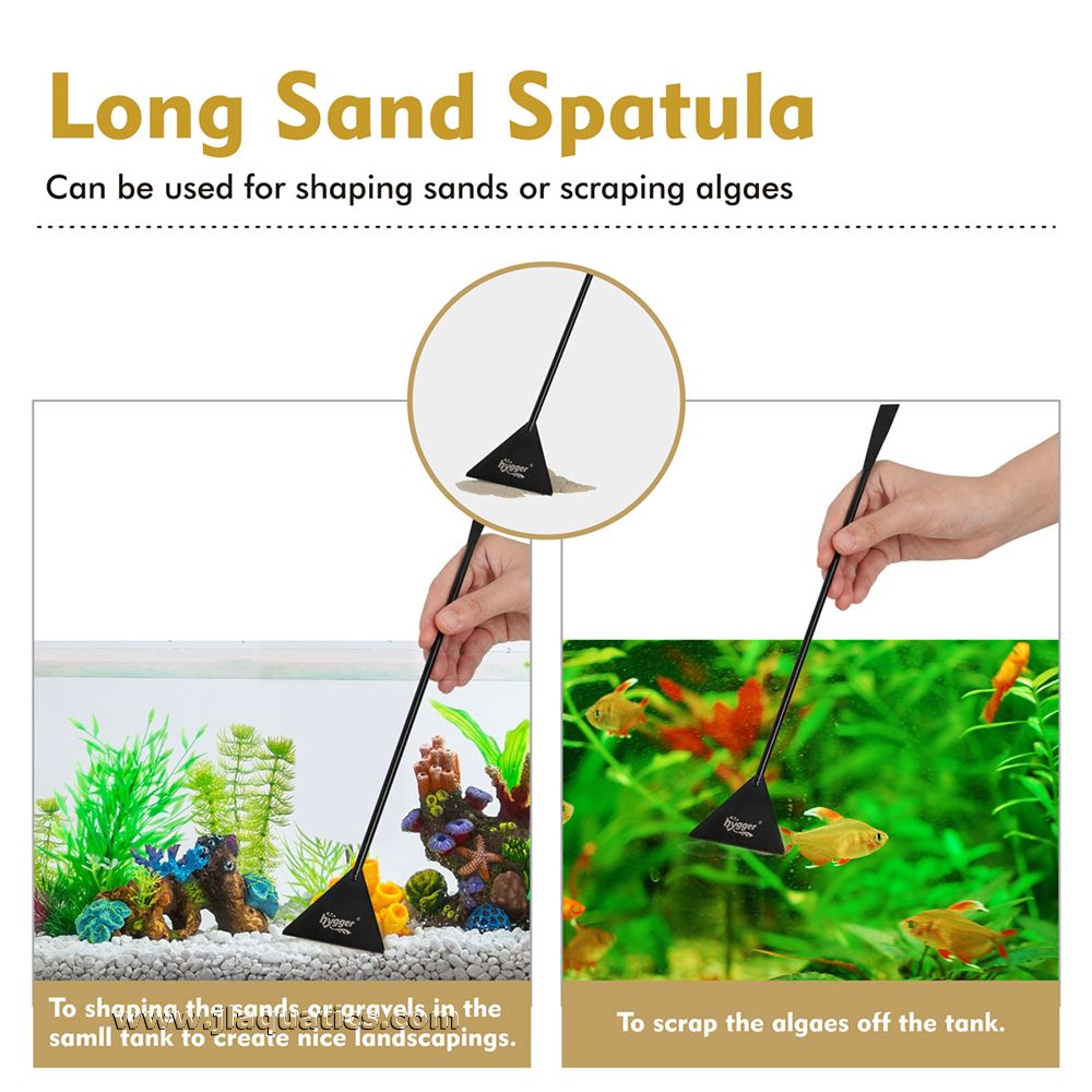 Hygger Stainless Steel Aquascaping Kit - Long sand spatula features