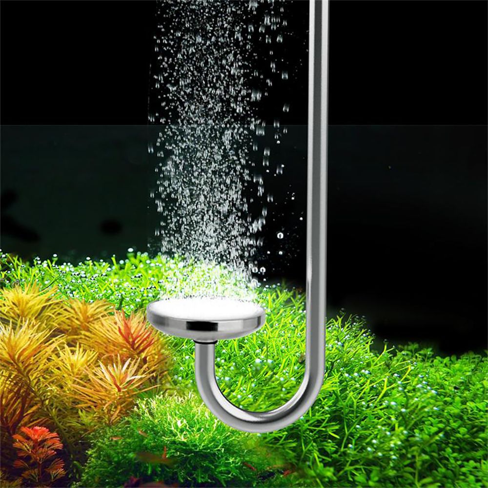 The Hygger Stainless Steel CO2 Diffuser being used in a planted tank.