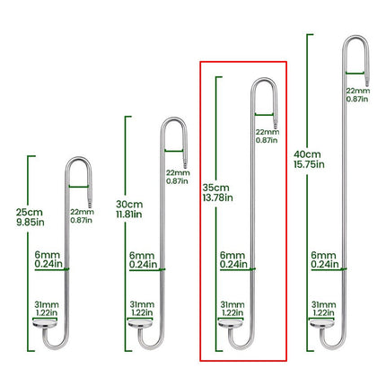 Large Hygger Stainless Steel CO2 Diffuser dimensions