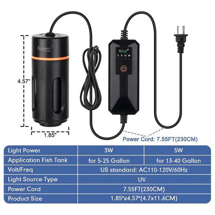 Hygger Sweeper Aquarium Clean Light Comparison Chart