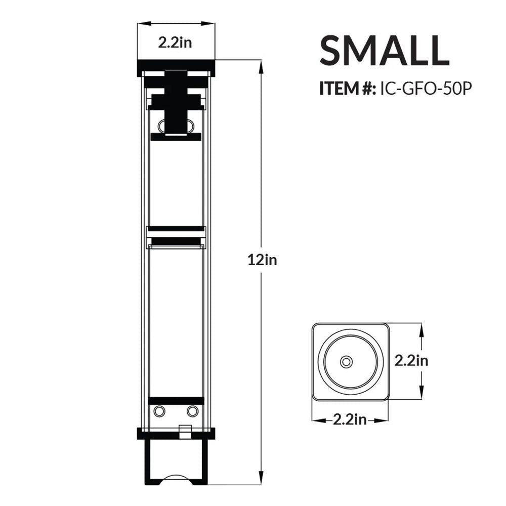 IceCap Controllable DC Media Reactor diagram, item number and dimensions