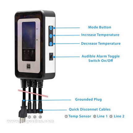 Innovative Marine Helio 200W Heater - 100W x 2 side view with buttons